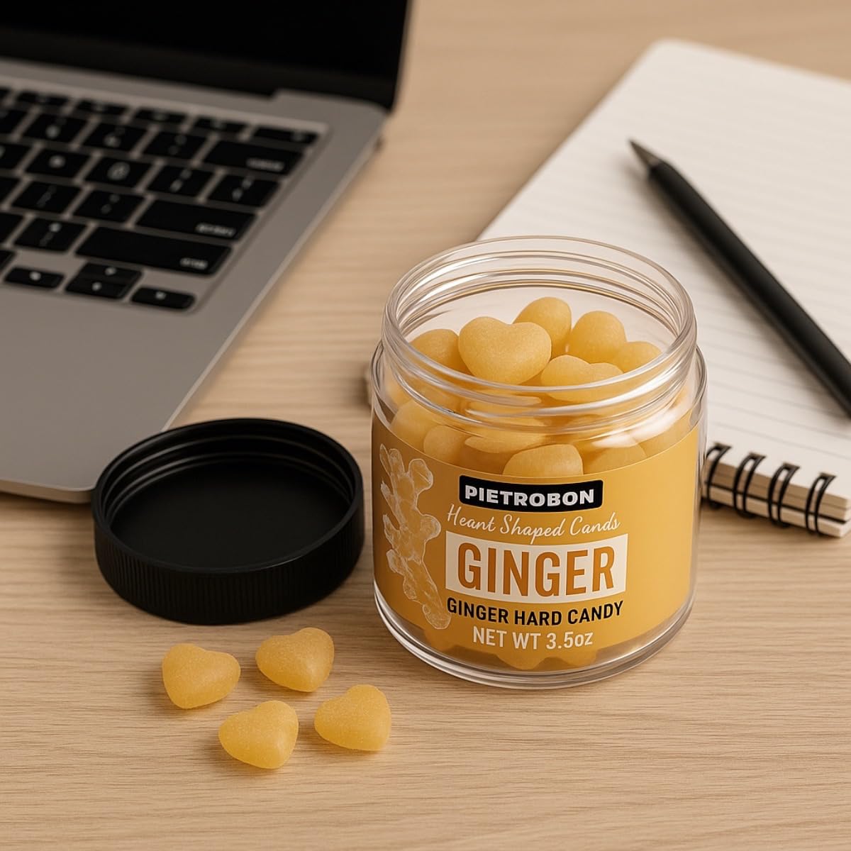 Ginger Hard Candy Drops Jar 3.5oz – Sweets & Snacks, Classic Hard Candy