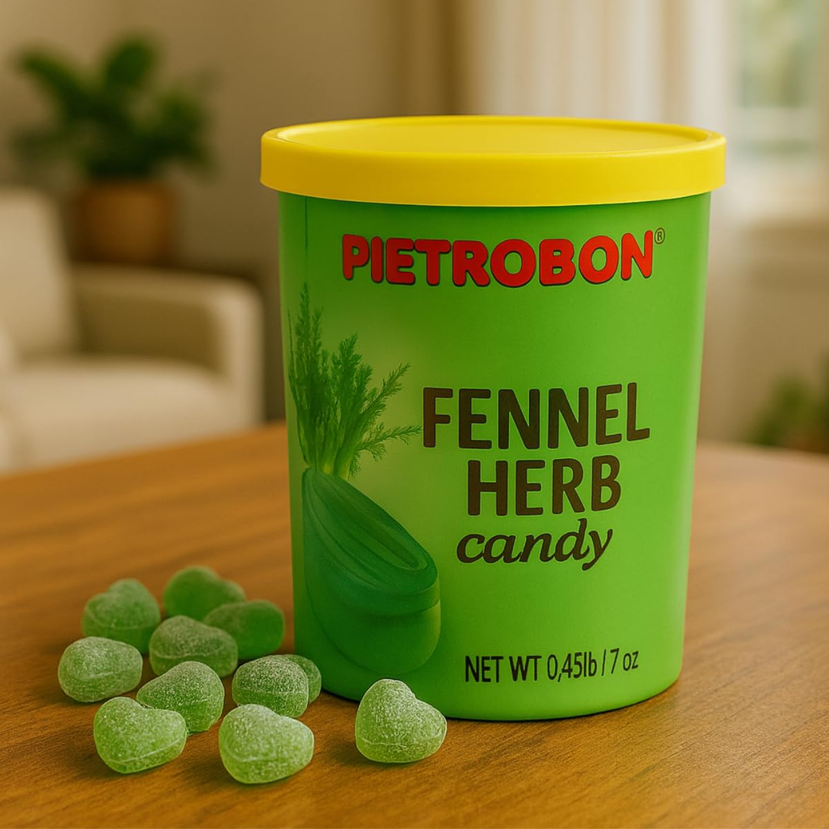 Fennel Hard Candy Drops Jar 7oz – Classic Retro Sweets & Snacks, for Birthday, Halloween, Holidays & Everyday Treats