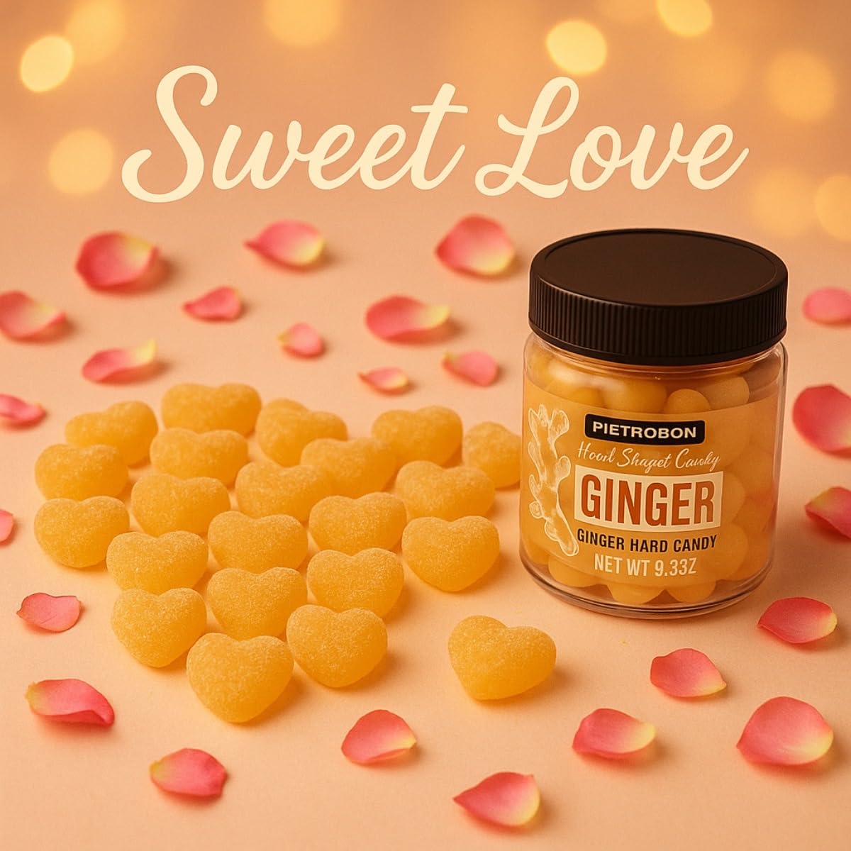 Ginger Hard Candy Drops Jar 3.5oz – Sweets & Snacks, Classic Hard Candy