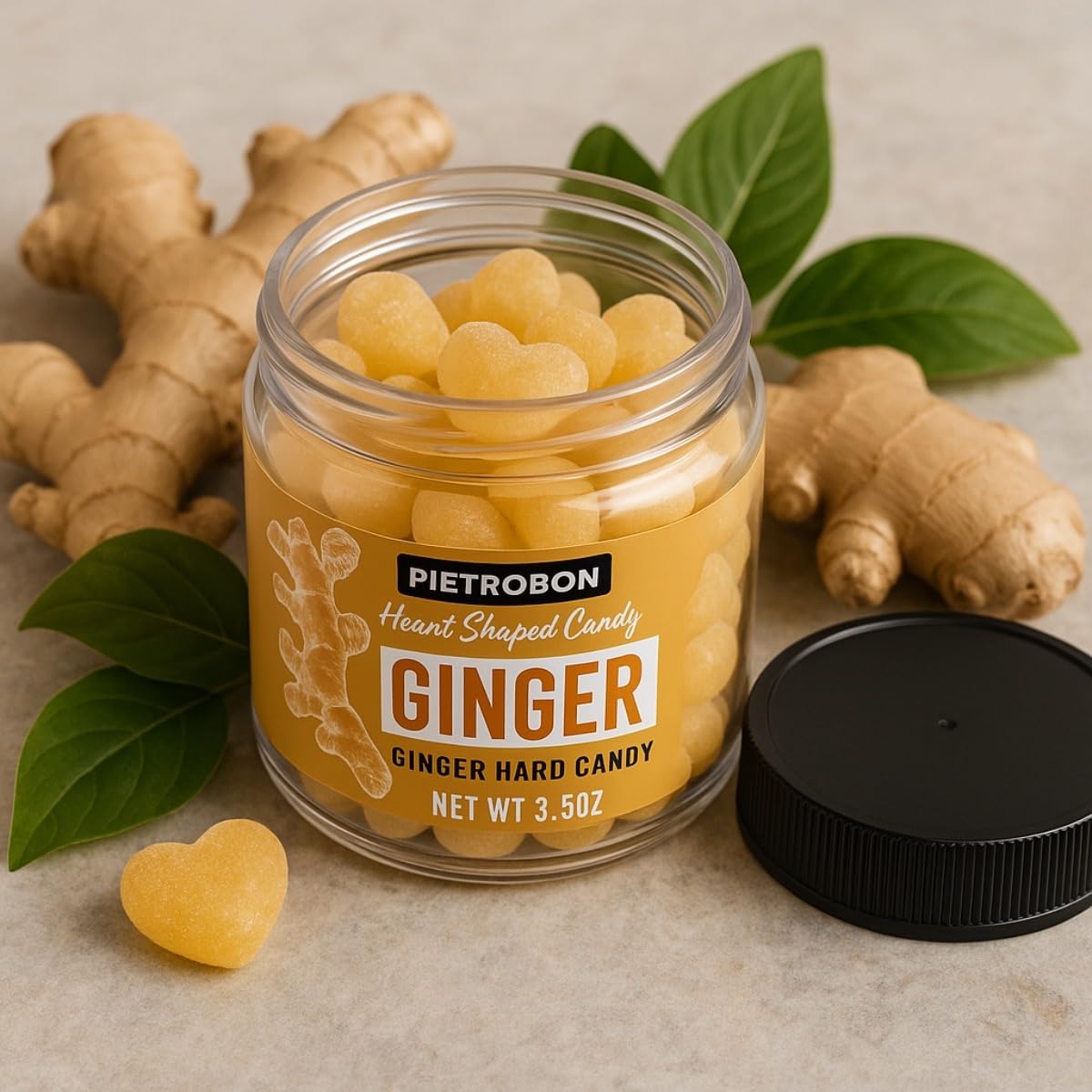 Ginger Hard Candy Drops Jar 3.5oz – Sweets & Snacks, Classic Hard Candy