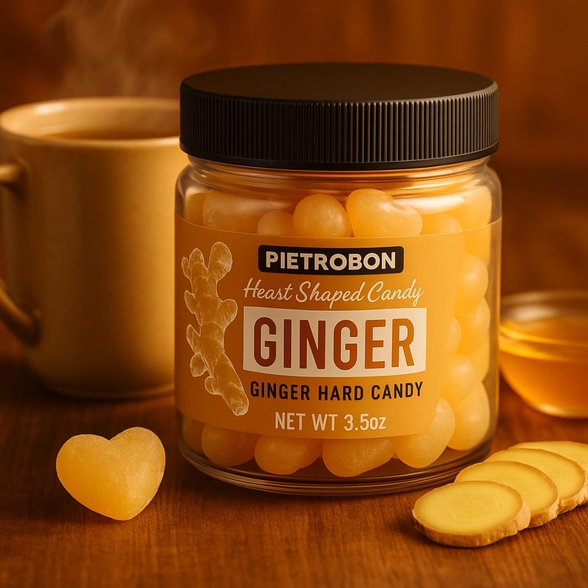 Ginger Hard Candy Drops Jar 3.5oz – Sweets & Snacks, Classic Hard Candy