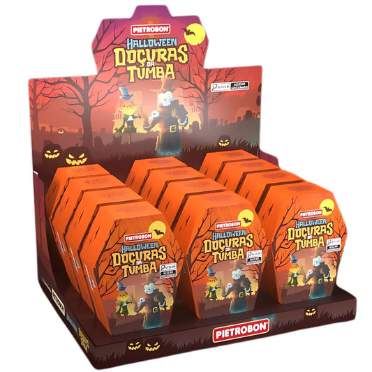 Halloween Coffin Candy Display Box – 12 Mini Coffins with Assorted Candies & Lollipops, 5.29 Ounces Each Coffin – Individually Wrapped Variety Pack, Spooky Party Favors, Trick or Treat Sweets