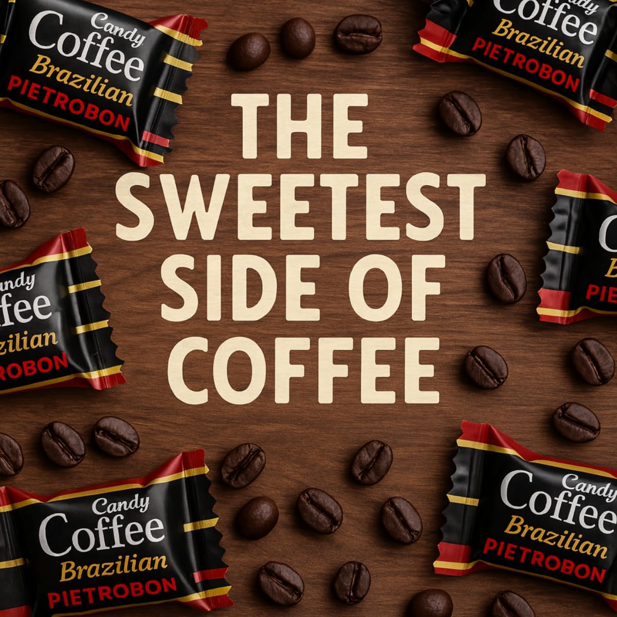 Brazilian Coffee Hard Candy 1lb 17oz – Gourmet Round Coffee Flavor, Dark Roast Hard Candy for Snacks, Party Favors & Everyday Treats