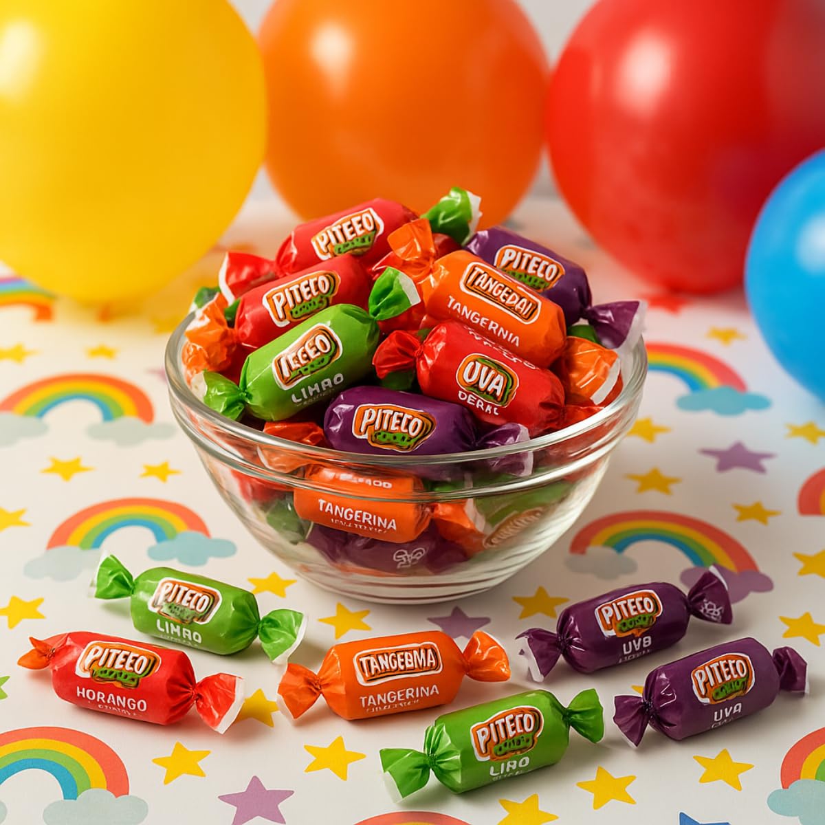 Fruits Assorted Candy Bag 35oz (2.2lb) – Individually Wrapped Soft Candy Variety Pack, Strawberry, Lemon, Grape, Tangerine Sweets, Halloween, Kids Snacks