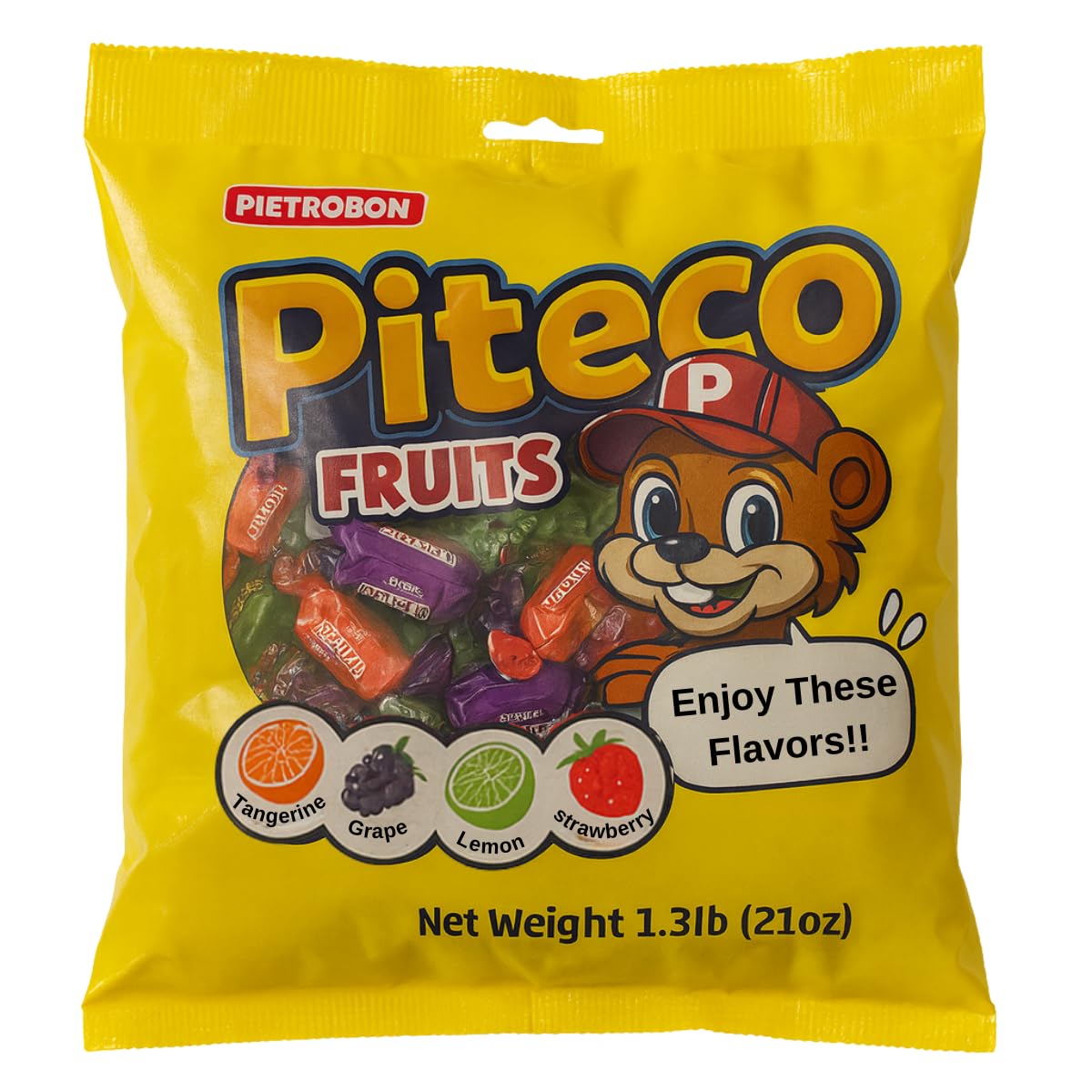 Fruits Assorted Fruit Candy bag 21oz 1,3lb – Individually Wrapped Soft Candy Variety Pack, Strawberry Lemon Grape tangerine Sweets, Halloween, Kids Snacks