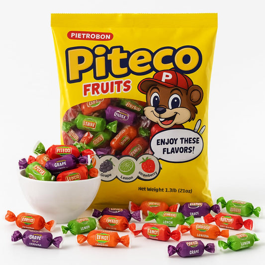 Fruits Assorted Fruit Candy bag 21oz 1,3lb – Individually Wrapped Soft Candy Variety Pack, Strawberry Lemon Grape tangerine Sweets, Halloween, Kids Snacks