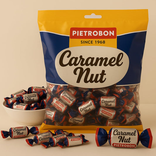 Cashew Nut Caramel Candy 21oz 1.3lb – Premium Milk Caramel with Nuts, Individually Wrapped Gourmet, Snacks, Retro Sweets Big Bag